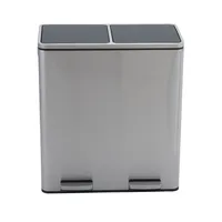 Household Essentials Stainless Steel 30L Maxwell Recycle and Trash Step Bin