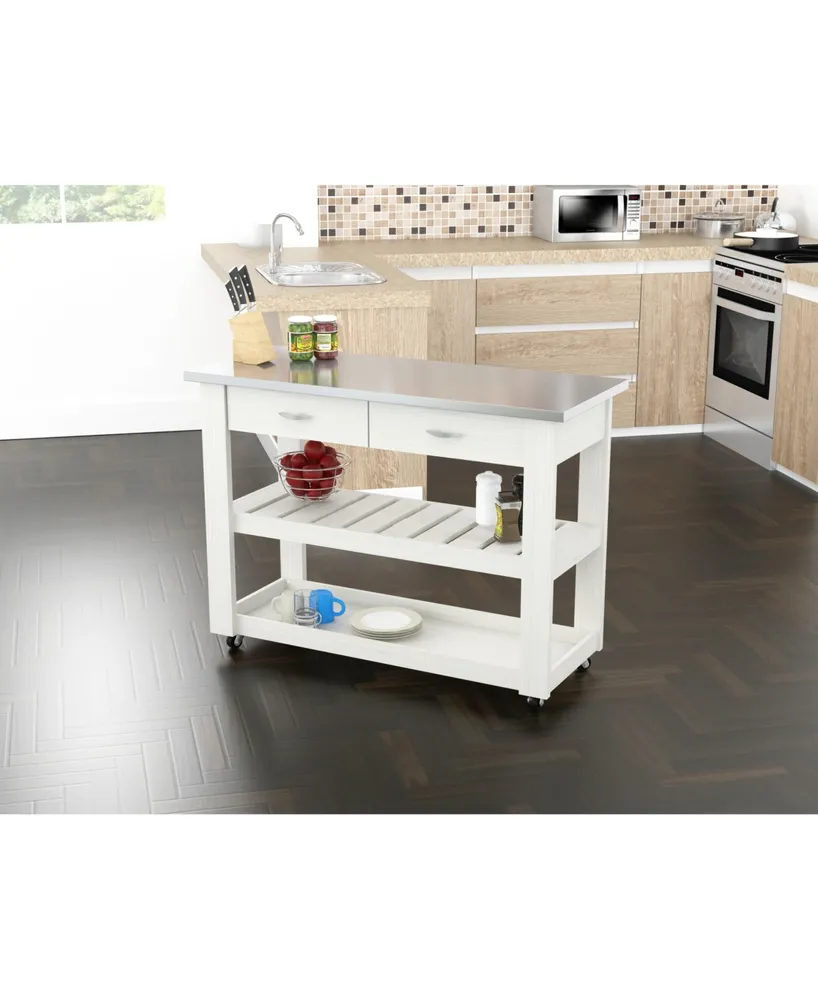 Inval Kitchen Storage Cabinet - Laricina White