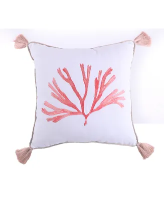 Levtex Coral Tassels Decorative Pillow, 18" x 18"