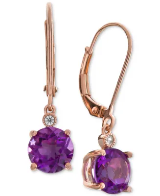 Blue Topaz (3-1/3 ct. t.w.) & Diamond Accent Drop Earrings 14k Rose Gold (Also Available Citrine Amethyst)