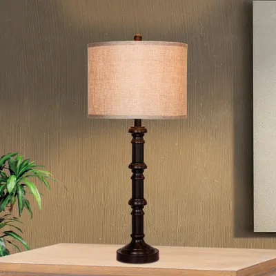 Fangio Lighting's 1596ORB 31" Metal Stacked Table Lamp
