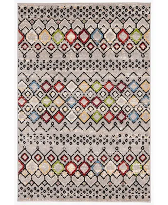 Safavieh Amsterdam AMS108 Light Gray and Multi 4' x 6' Outdoor Area Rug