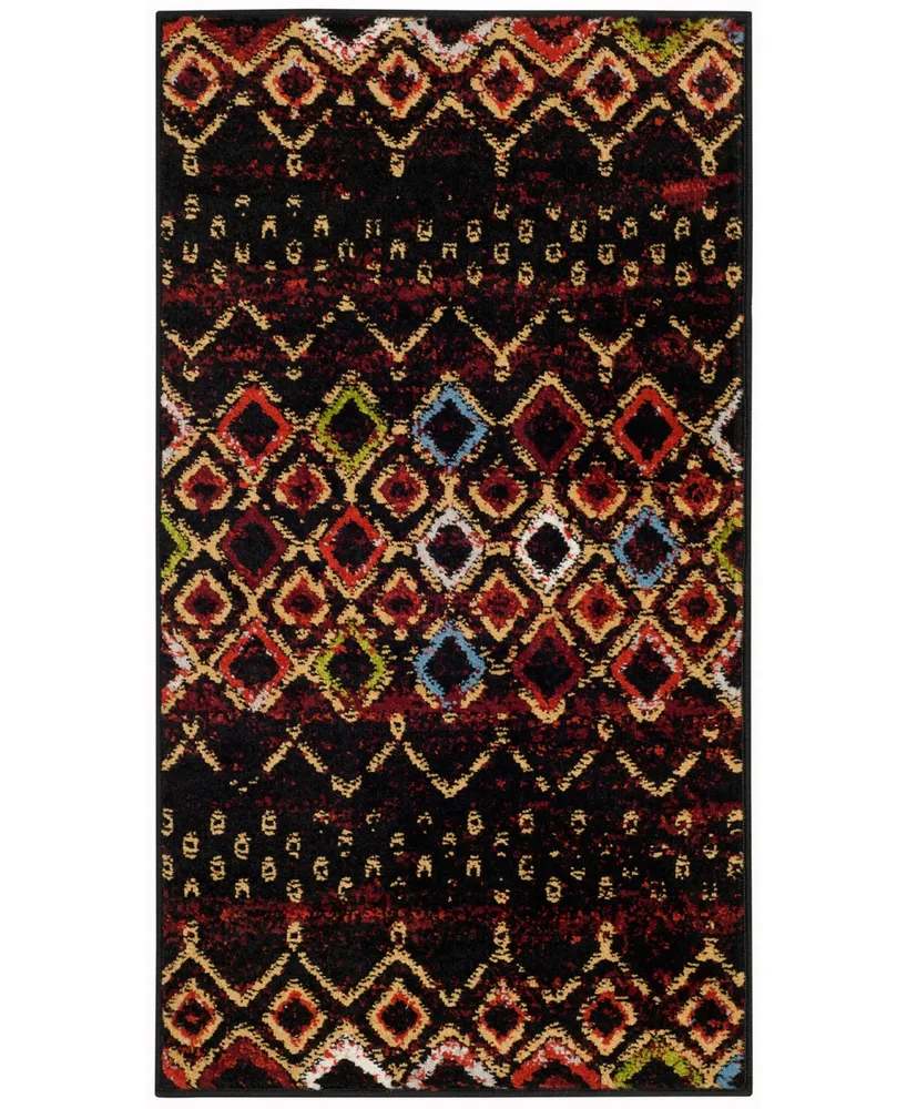 Safavieh Amsterdam AMS108 Black and Multi 2'3" x 4' Outdoor Area Rug