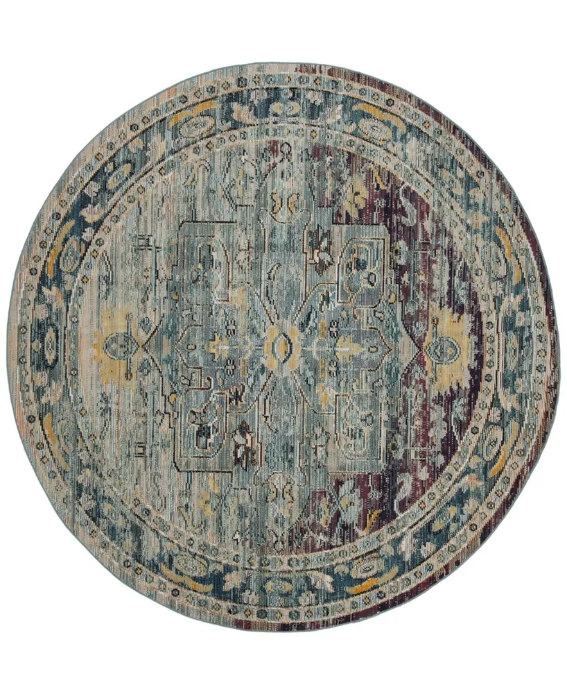 Safavieh Crystal CRS503 Teal and Purple 7' x 7' Round Area Rug