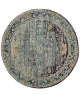 Safavieh Crystal CRS503 Teal and Purple 7' x 7' Round Area Rug