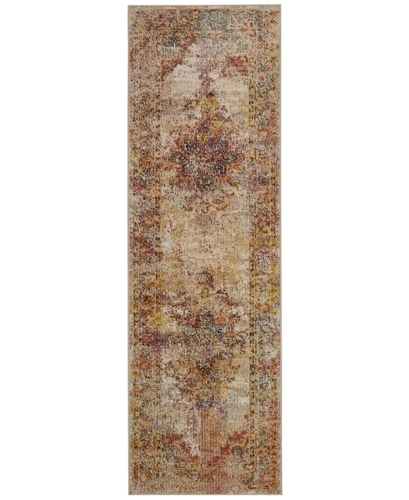 Safavieh Crystal CRS508 Cream and Rose 2'2" x 7' Runner Area Rug