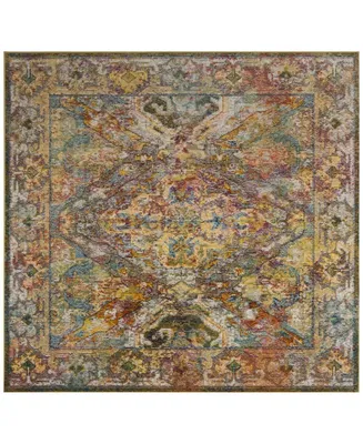 Safavieh Crystal CRS516 Light Blue and Orange 7' x 7' Square Area Rug