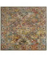 Safavieh Crystal CRS516 Light Blue and Orange 7' x 7' Square Area Rug