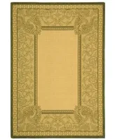 Safavieh Courtyard CY2965 Natural and Olive 4' x 5'7" Sisal Weave Outdoor Area Rug
