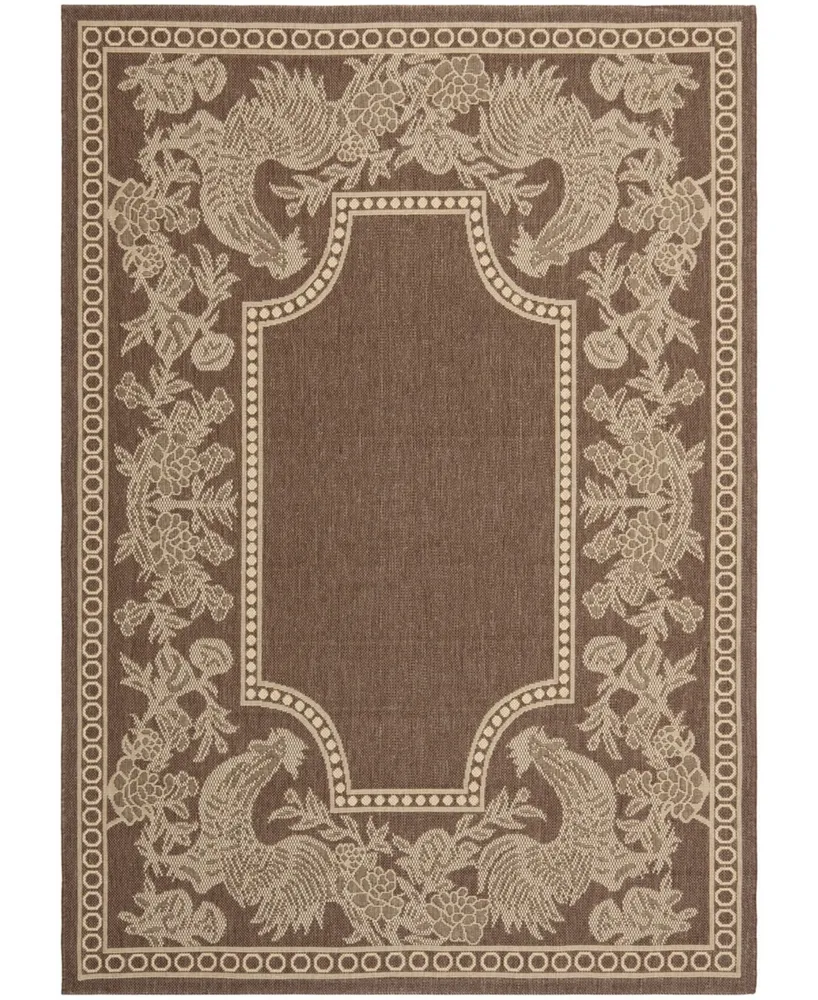 Safavieh Courtyard CY3305 Chocolate and Natural 5'3" x 7'7" Sisal Weave Outdoor Area Rug