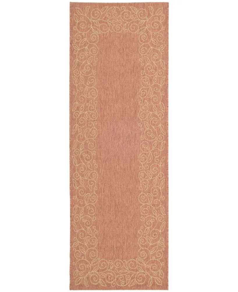 Safavieh Courtyard CY5139 Terracotta and Beige 2'3" x 6'7" Runner Outdoor Area Rug