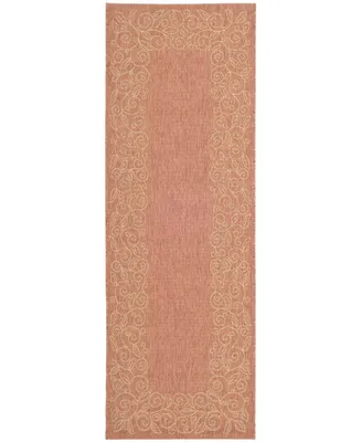 Safavieh Courtyard CY5139 Terracotta and Beige 2'3" x 6'7" Runner Outdoor Area Rug