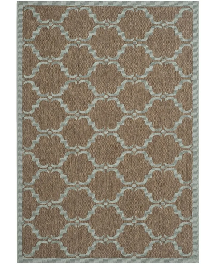 Safavieh Courtyard CY6009 Brown and Aqua 5'3" x 7'7" Outdoor Area Rug