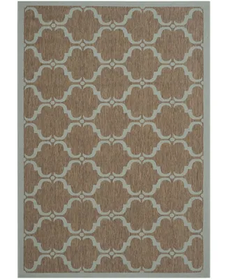 Safavieh Courtyard CY6009 Brown and Aqua 5'3" x 7'7" Outdoor Area Rug