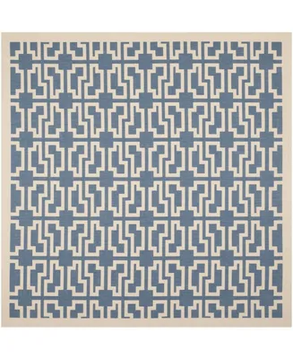 Safavieh Courtyard CY6015 Blue and Beige 7'10" x 7'10" Sisal Weave Square Outdoor Area Rug