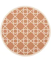 Safavieh Courtyard CY6032 Terracotta and Beige 5'3" x 5'3" Round Outdoor Area Rug