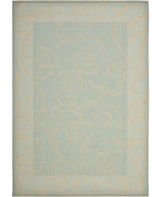 Safavieh Courtyard CY6108 Aqua and Cream 5'3" x 7'7" Outdoor Area Rug