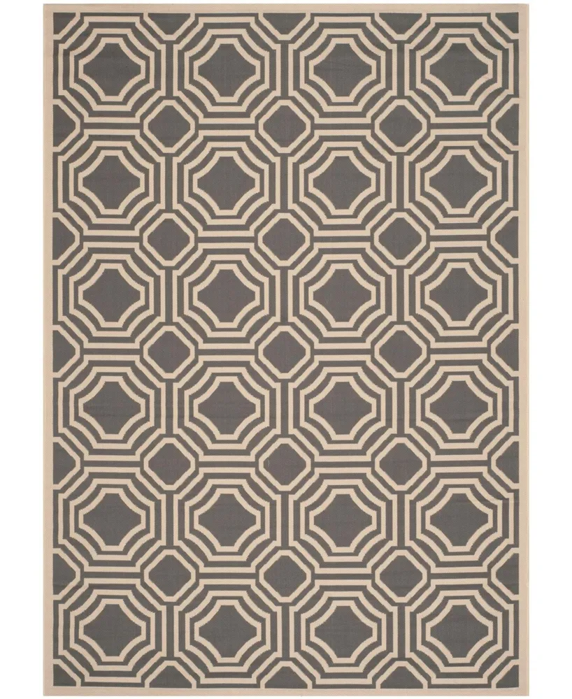 Safavieh Courtyard CY6112 Anthracite and Beige 5'3" x 7'7" Outdoor Area Rug