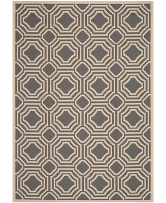 Safavieh Courtyard CY6112 Anthracite and Beige 5'3" x 7'7" Outdoor Area Rug