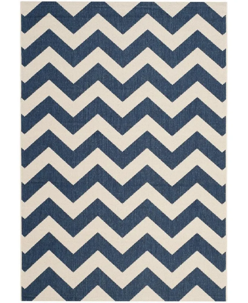 Safavieh Courtyard CY6244 Navy and Beige 5'3" x 7'7" Sisal Weave Outdoor Area Rug