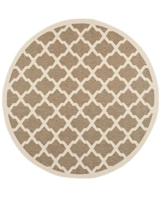 Safavieh Courtyard CY6903 Brown and Bone 7'10" x 7'10" Round Outdoor Area Rug