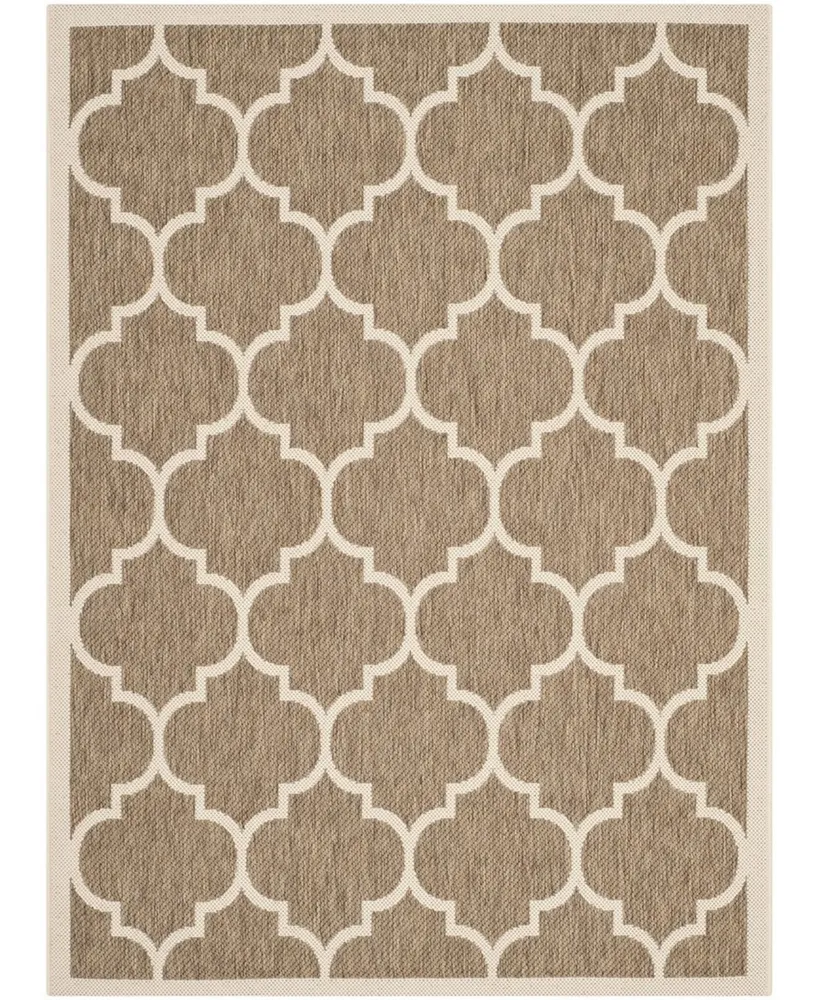 Safavieh Courtyard CY6914 Brown and Bone 4' x 5'7" Outdoor Area Rug