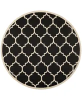 Safavieh Courtyard CY6914 Black and Beige 7'10" x 7'10" Sisal Weave Round Outdoor Area Rug