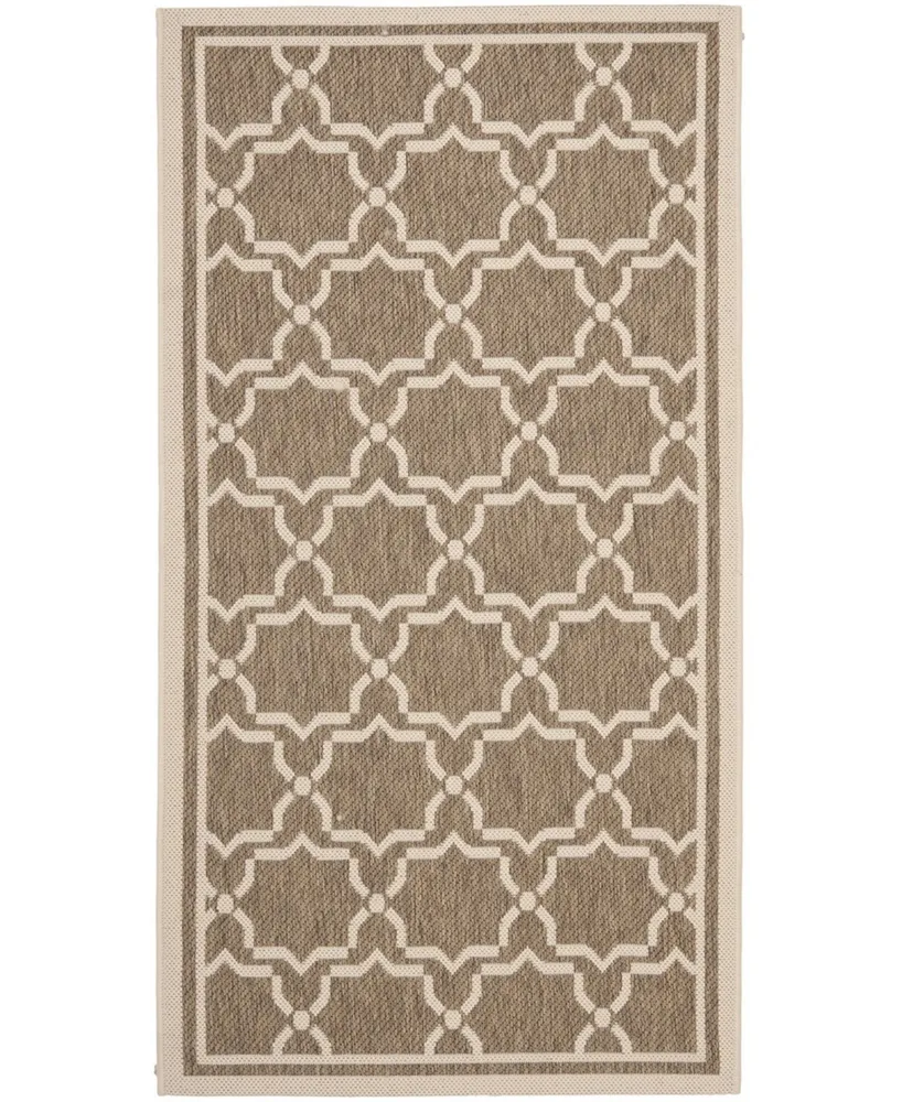 Safavieh Courtyard CY6916 Brown and Bone 2'7" x 5' Outdoor Area Rug