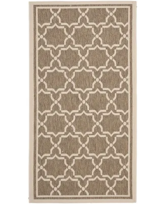 Safavieh Courtyard CY6916 Brown and Bone 2'7" x 5' Outdoor Area Rug