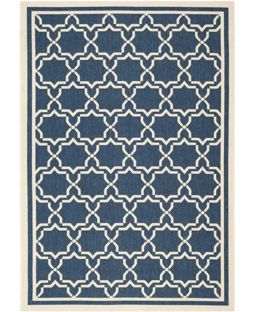 Safavieh Courtyard CY6916 Navy and Beige 5'3" x 7'7" Sisal Weave Outdoor Area Rug