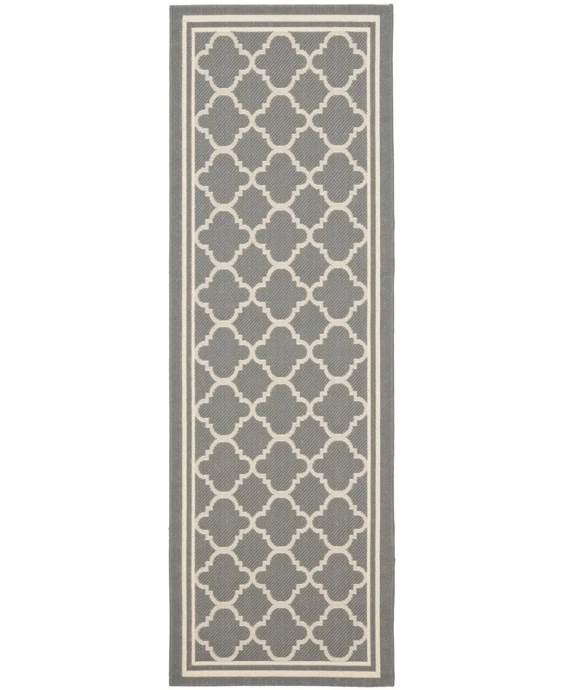 Safavieh Courtyard CY6918 Anthracite and Beige 2'3" x 6'7" Sisal Weave Runner Outdoor Area Rug