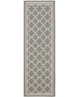 Safavieh Courtyard CY6918 Anthracite and Beige 2'3" x 6'7" Sisal Weave Runner Outdoor Area Rug