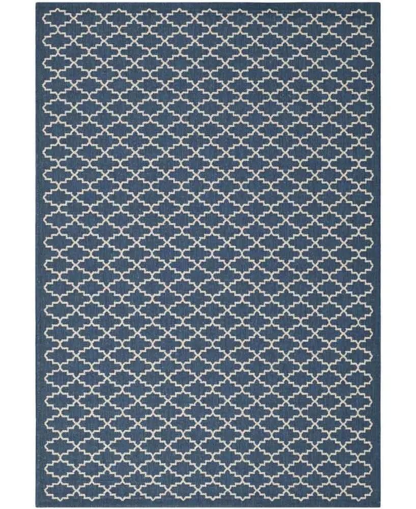 Safavieh Courtyard CY6919 Navy and Beige 5'3" x 7'7" Sisal Weave Outdoor Area Rug