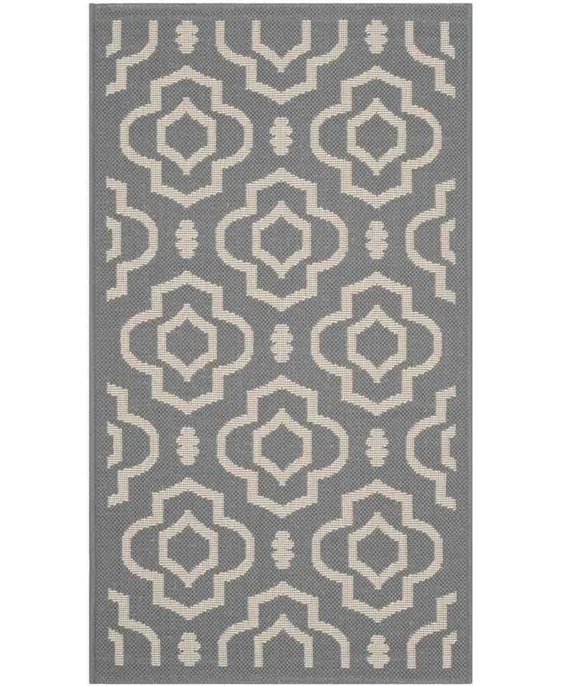 Safavieh Courtyard CY6926 Anthracite and Beige 2' x 3'7" Sisal Weave Outdoor Area Rug