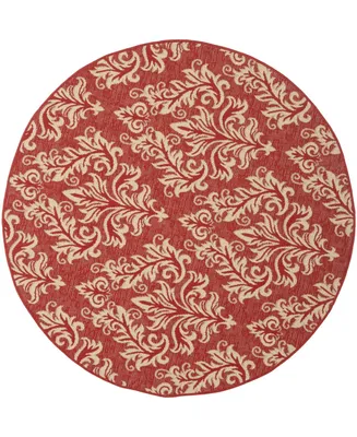 Safavieh Courtyard CY6930 Red and Creme 5'3" x 5'3" Round Outdoor Area Rug