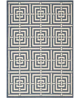 Safavieh Courtyard CY6937 Navy and Beige 5'3" x 7'7" Sisal Weave Outdoor Area Rug