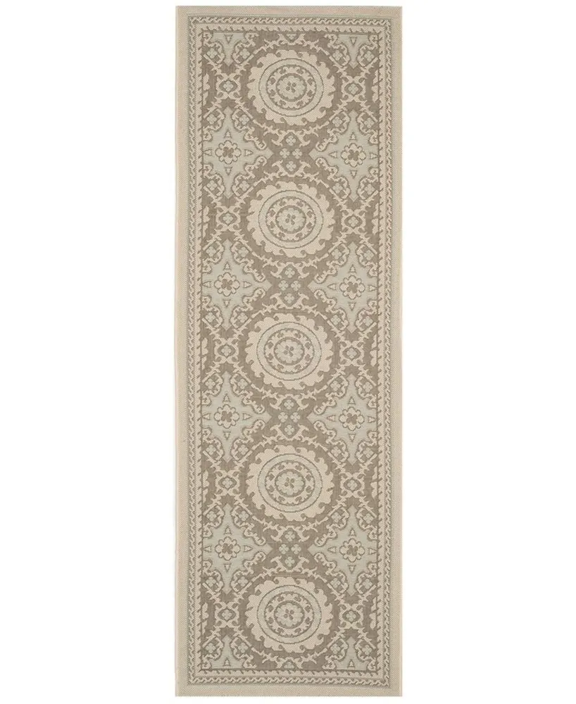 Safavieh Courtyard CY7059 Beige and Dark Beige 2'7" x 8'2" Runner Outdoor Area Rug