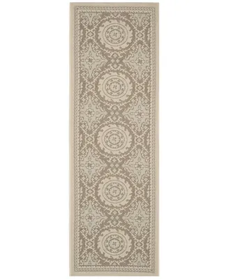 Safavieh Courtyard CY7059 Beige and Dark Beige 2'7" x 8'2" Runner Outdoor Area Rug