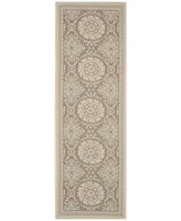 Safavieh Courtyard CY7059 Beige and Dark Beige 2'7" x 8'2" Runner Outdoor Area Rug