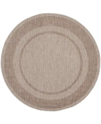 Safavieh Courtyard CY8477 Beige and Brown 6'7" x 6'7" Round Outdoor Area Rug