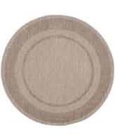 Safavieh Courtyard CY8477 Beige and Brown 6'7" x 6'7" Round Outdoor Area Rug