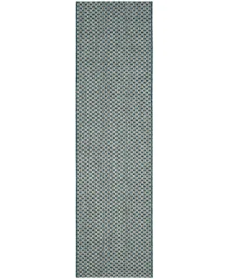 Safavieh Courtyard CY8653 Turquoise and Light Grey 2'3" x 8' Sisal Weave Runner Outdoor Area Rug