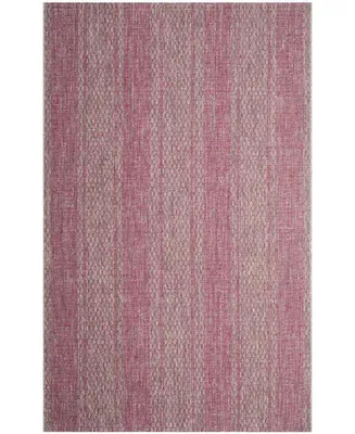 Safavieh Courtyard CY8736 Light Gray and Fuchsia 5'3" x 7'7" Sisal Weave Outdoor Area Rug