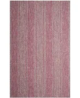 Safavieh Courtyard CY8736 Light Gray and Fuchsia 5'3" x 7'7" Sisal Weave Outdoor Area Rug