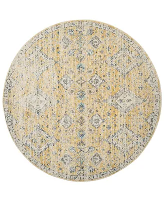 Safavieh Evoke EVK224 Gold and Ivory 6'7" x 6'7" Round Area Rug