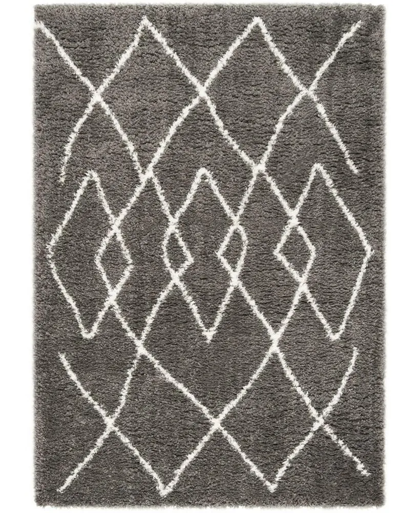 Safavieh Flokati FLK965 Charcoal and Ivory 5'3" x 7'6" Area Rug