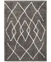 Safavieh Flokati FLK965 Charcoal and Ivory 5'3" x 7'6" Area Rug