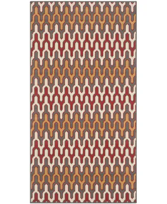 Safavieh Hampton HAM518 Dark Gray and Rust 2'7" x 5' Outdoor Area Rug