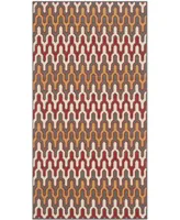 Safavieh Hampton HAM518 Dark Gray and Rust 2'7" x 5' Outdoor Area Rug