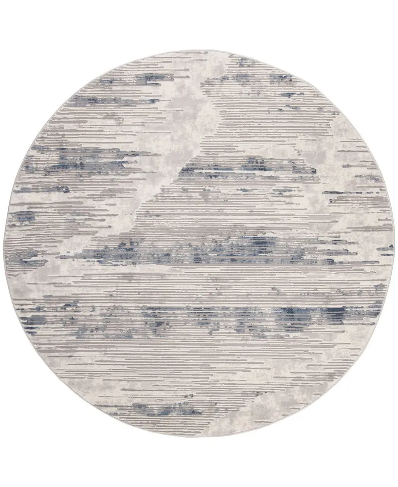 Safavieh Meadow MDW183 Gray and Ivory 6'7" x 6'7" Round Area Rug